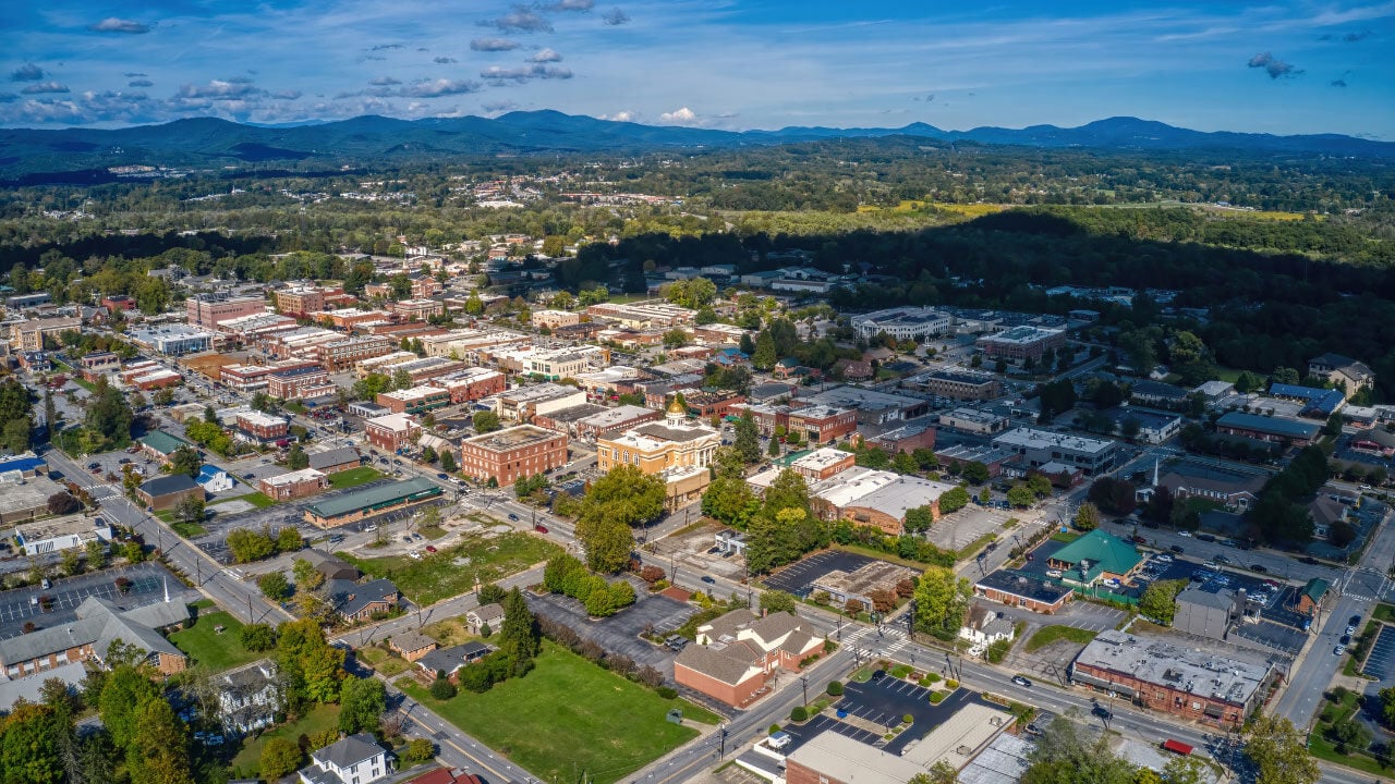 aerial view of Hendersonville NC